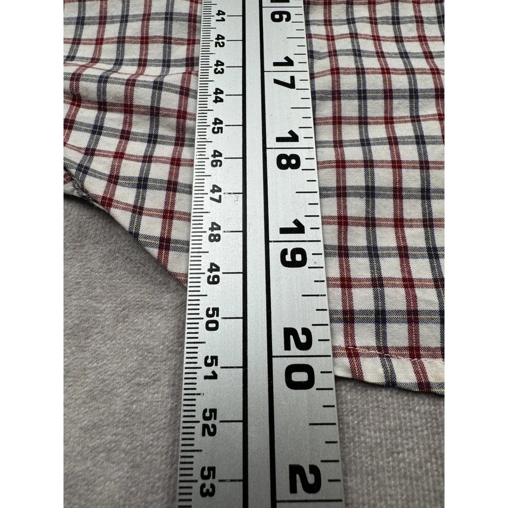 Ralph Lauren Kids Plaid Button Down Shirt Cream Burgundy Navy Size 5 YTL6-313